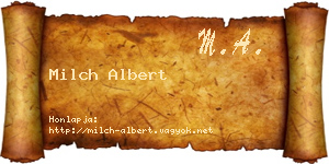 Milch Albert névjegykártya